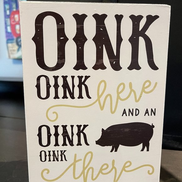 COPY - OINK OINK HERE Sign Country Decor Farmhouse Baby Nursery Child's Room - Picture 1 of 7